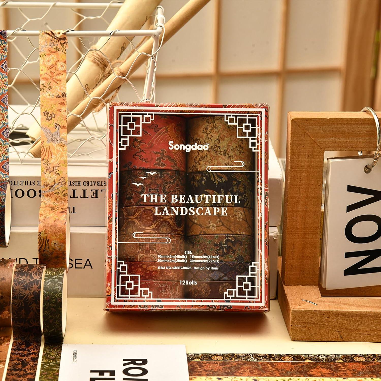 Conjunto de 12 Rollos de Cinta Washi Chinoiserie Songdao