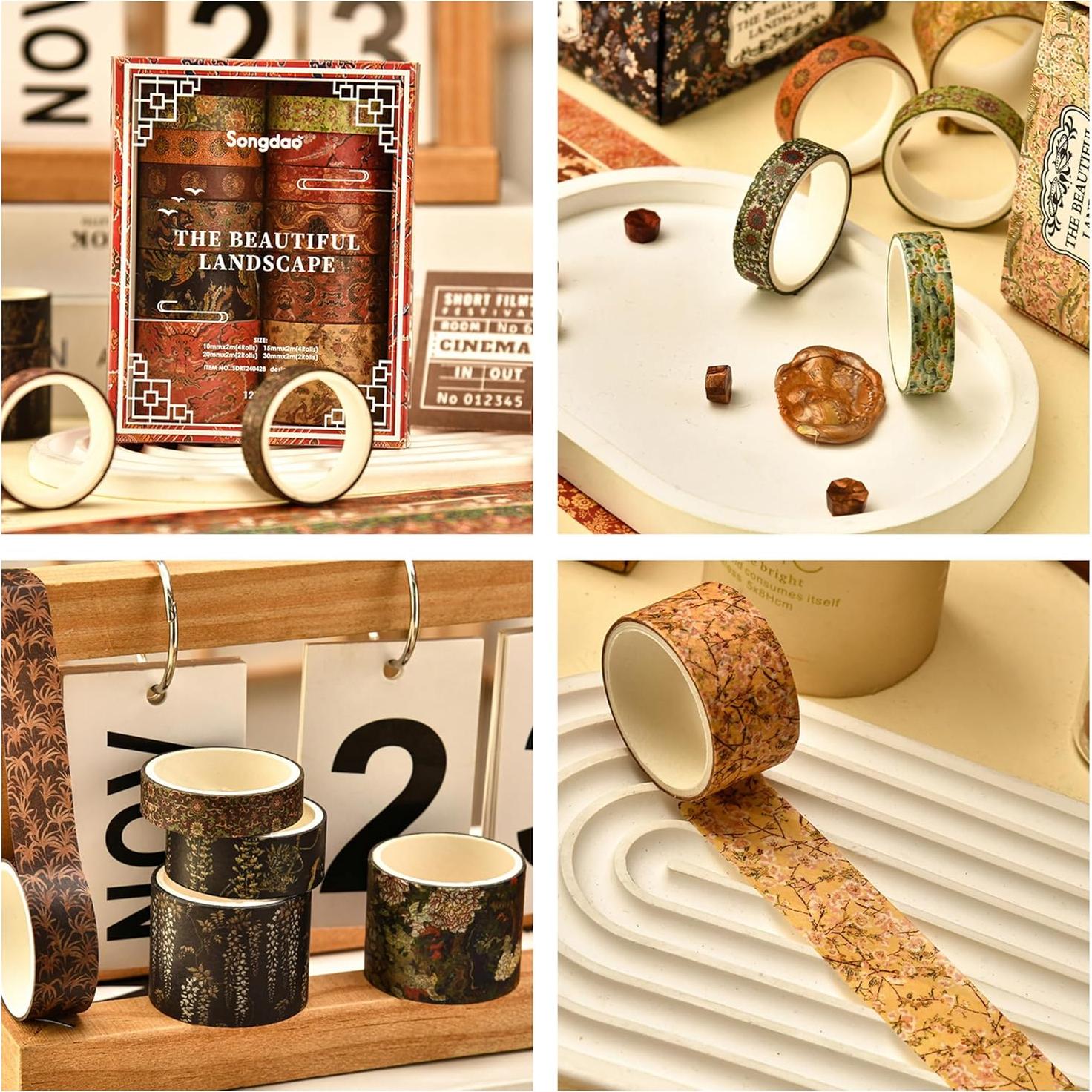 Conjunto de 12 Rollos de Cinta Washi Chinoiserie Songdao
