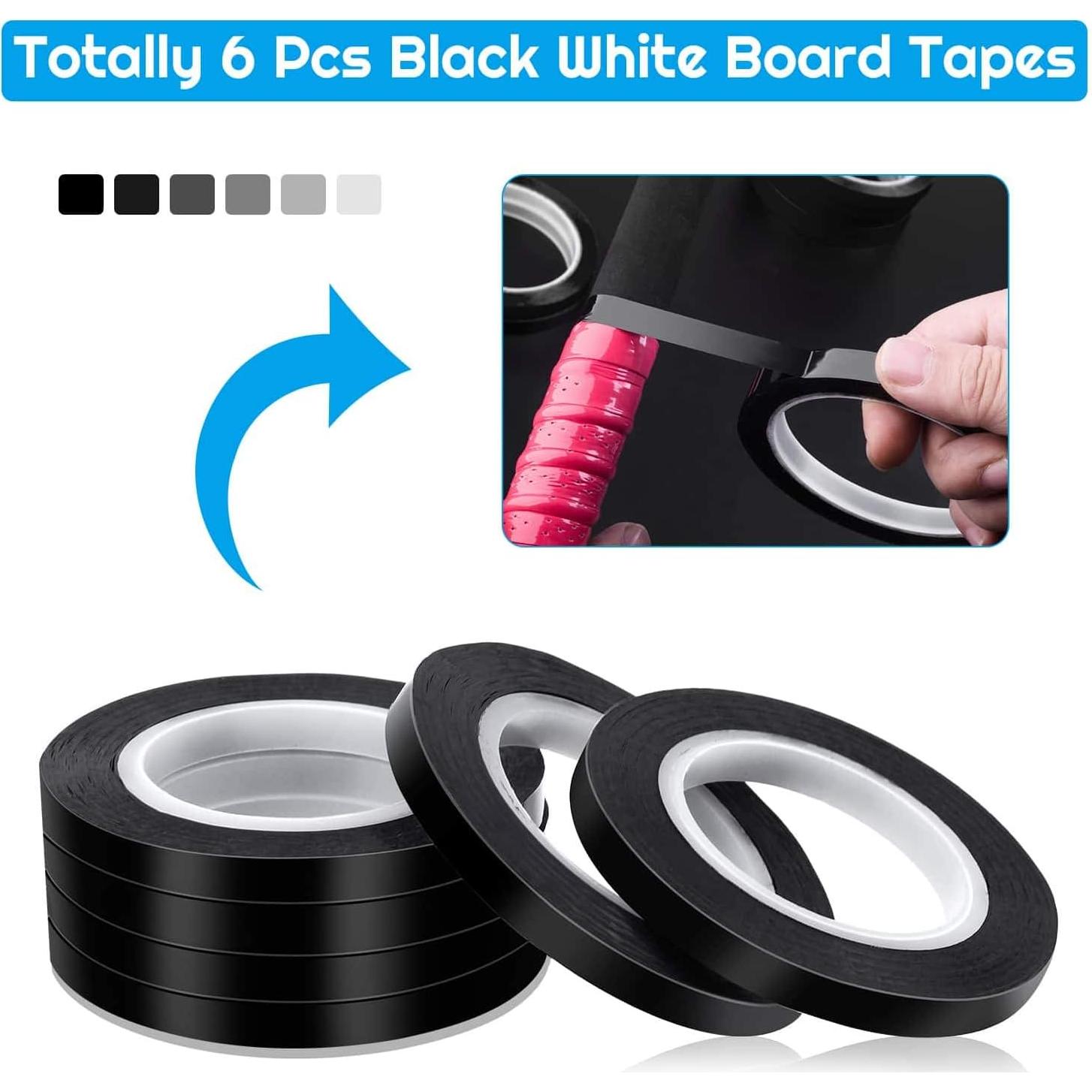 Cinta de Pinstripe Audab 6 Rollos 6 mm Negro para Pizarra