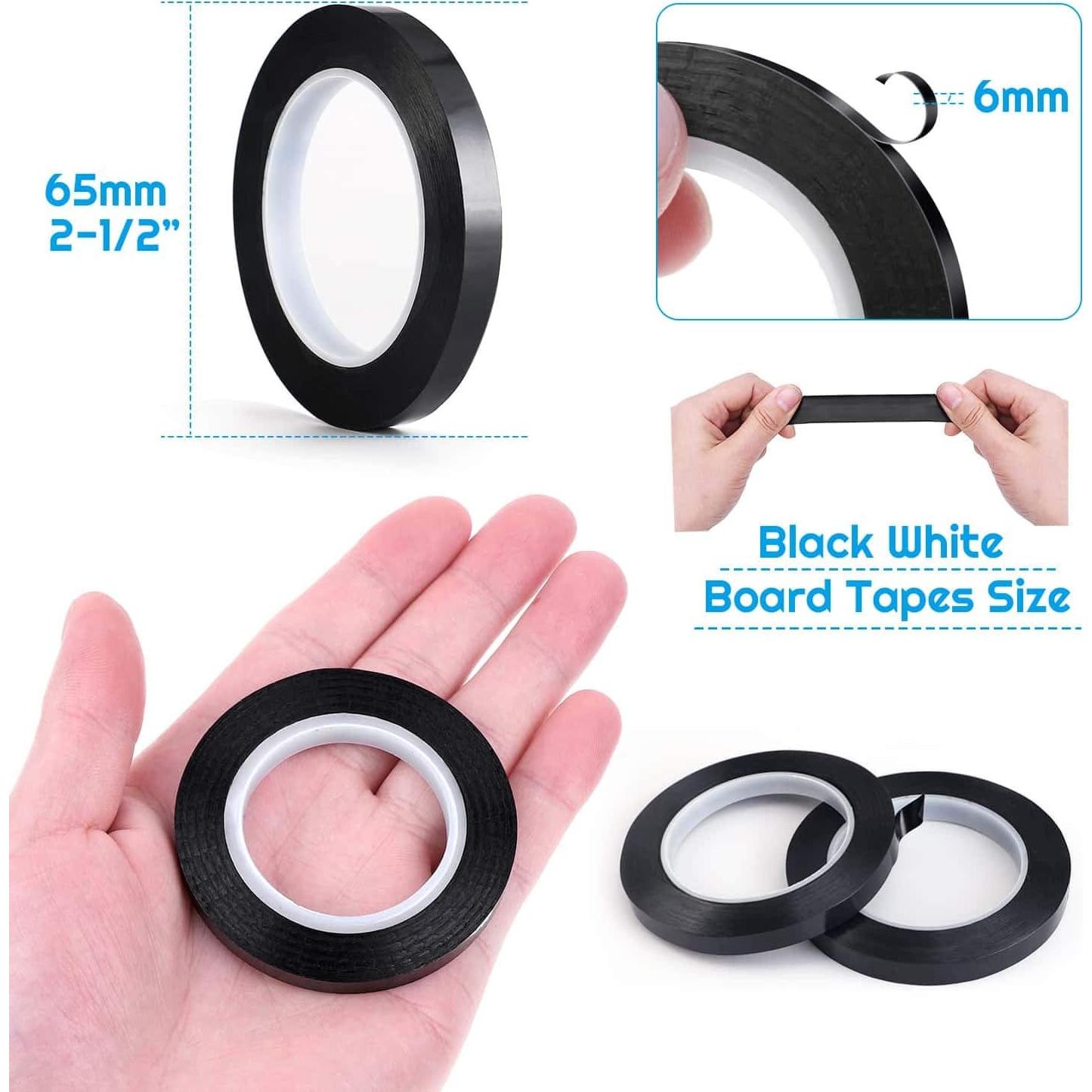 Cinta de Pinstripe Audab 6 Rollos 6 mm Negro para Pizarra