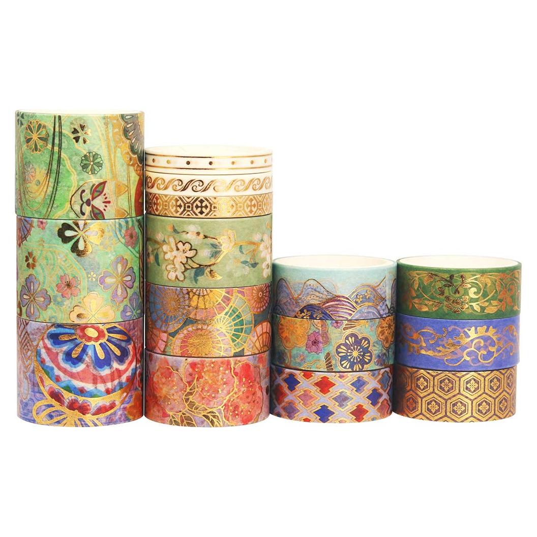 Conjunto de Cinta Washi YUBBAEX Bordado Espléndido 15 Rollos