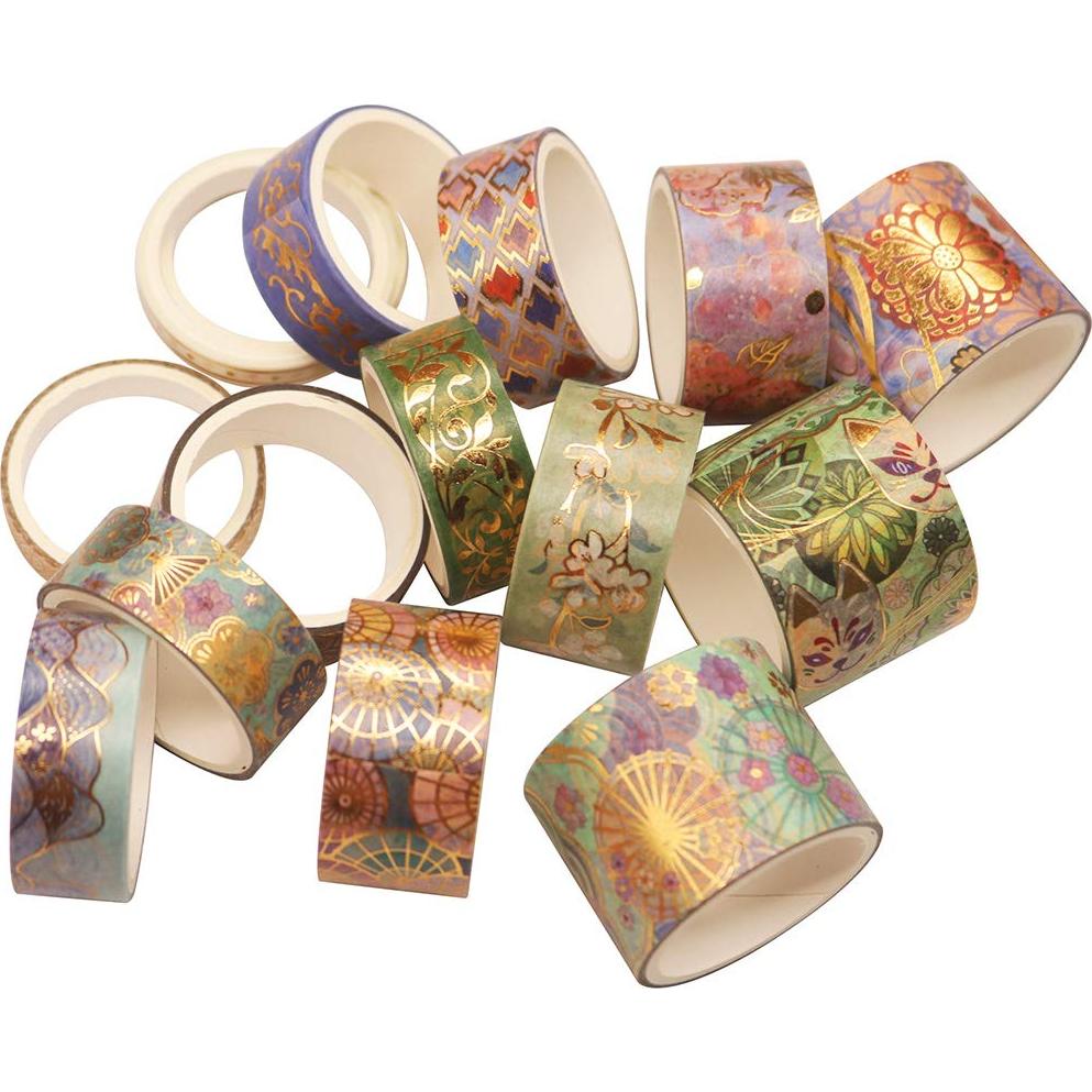 Conjunto de Cinta Washi YUBBAEX Bordado Espléndido 15 Rollos