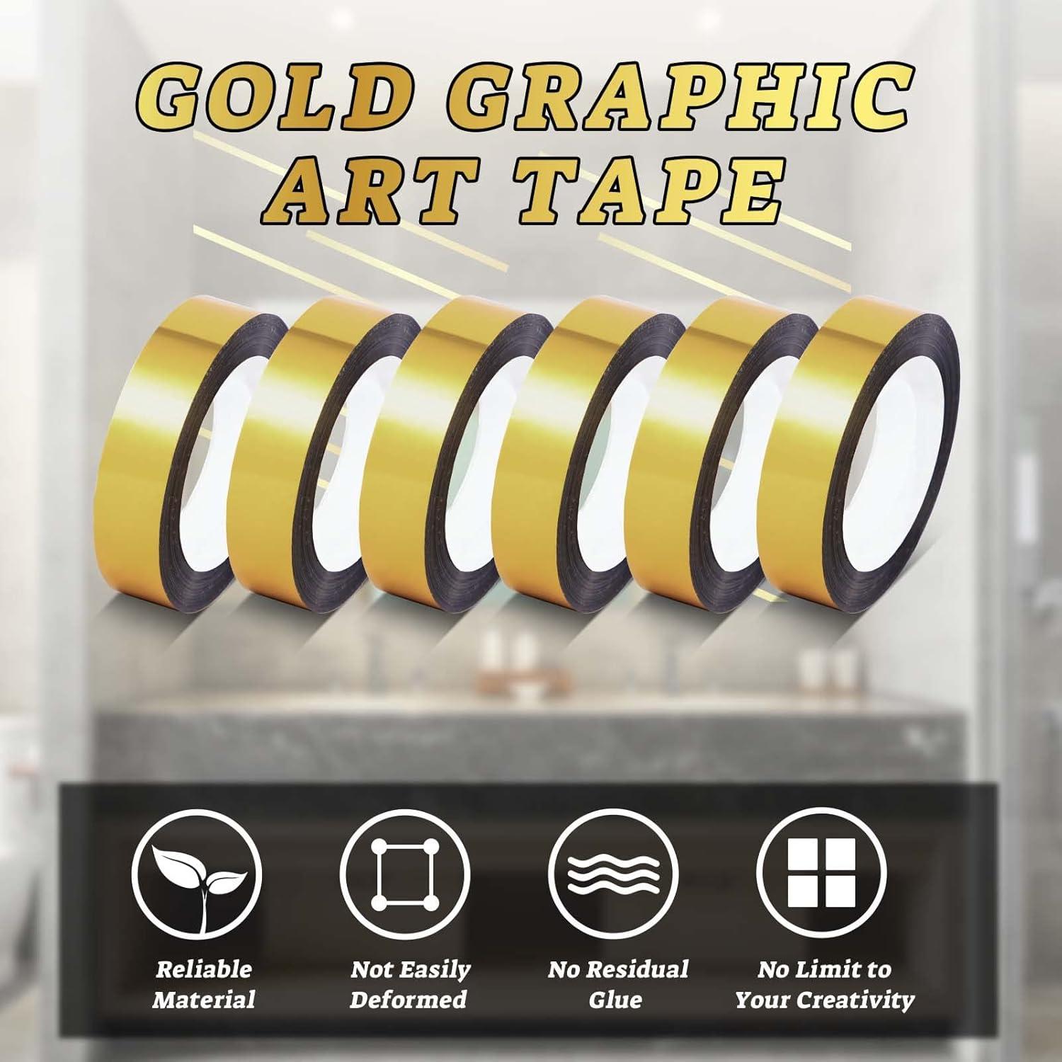 Cinta Washi Dorada HFKPJRT 14 Rollos 1.27cm x 25m