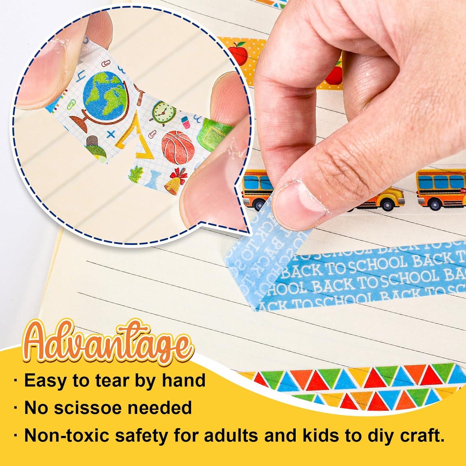 Cinta Washi Escolar 12 Rollos Whaline 1.5cm x 5m Decorativa