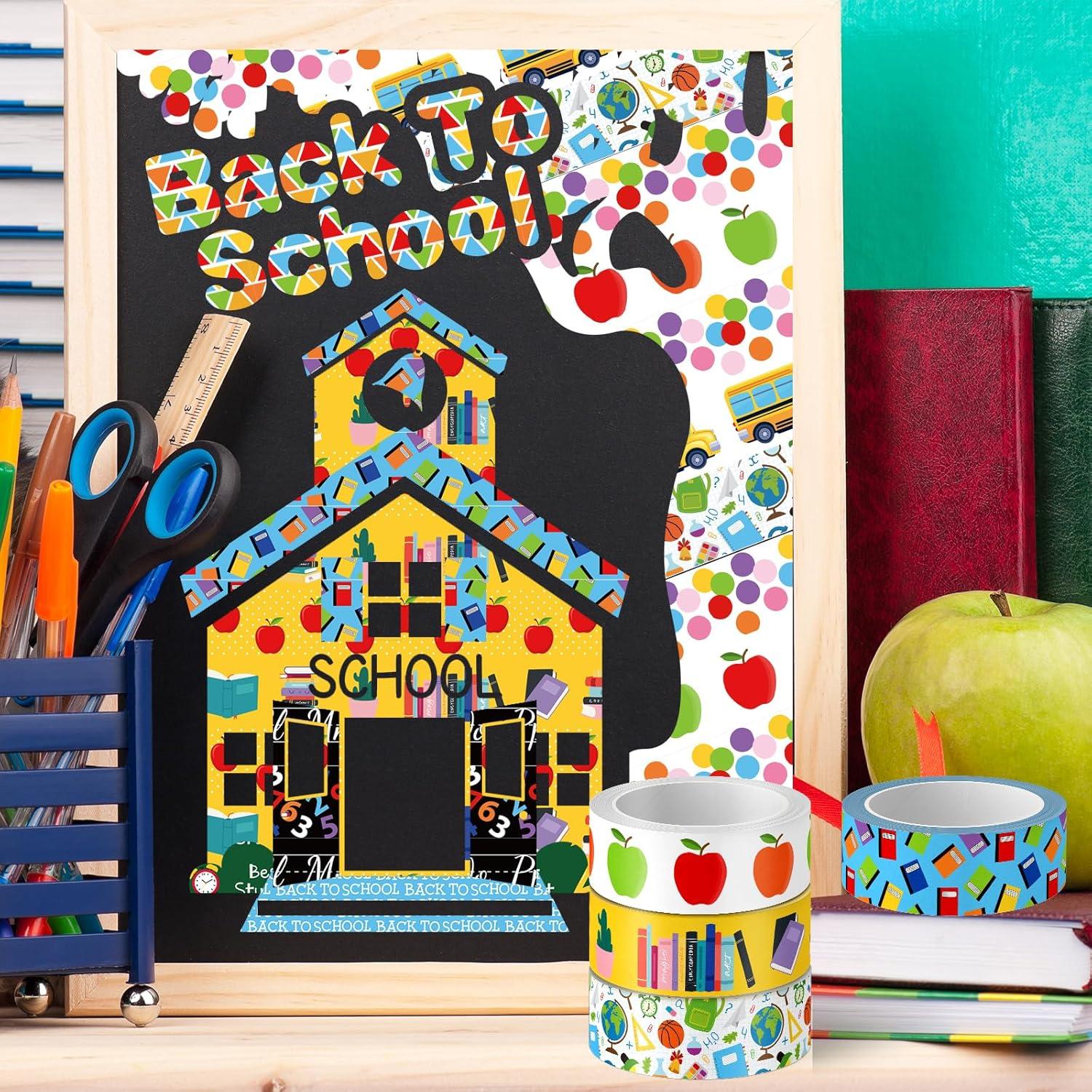 Cinta Washi Escolar 12 Rollos Whaline 1.5cm x 5m Decorativa