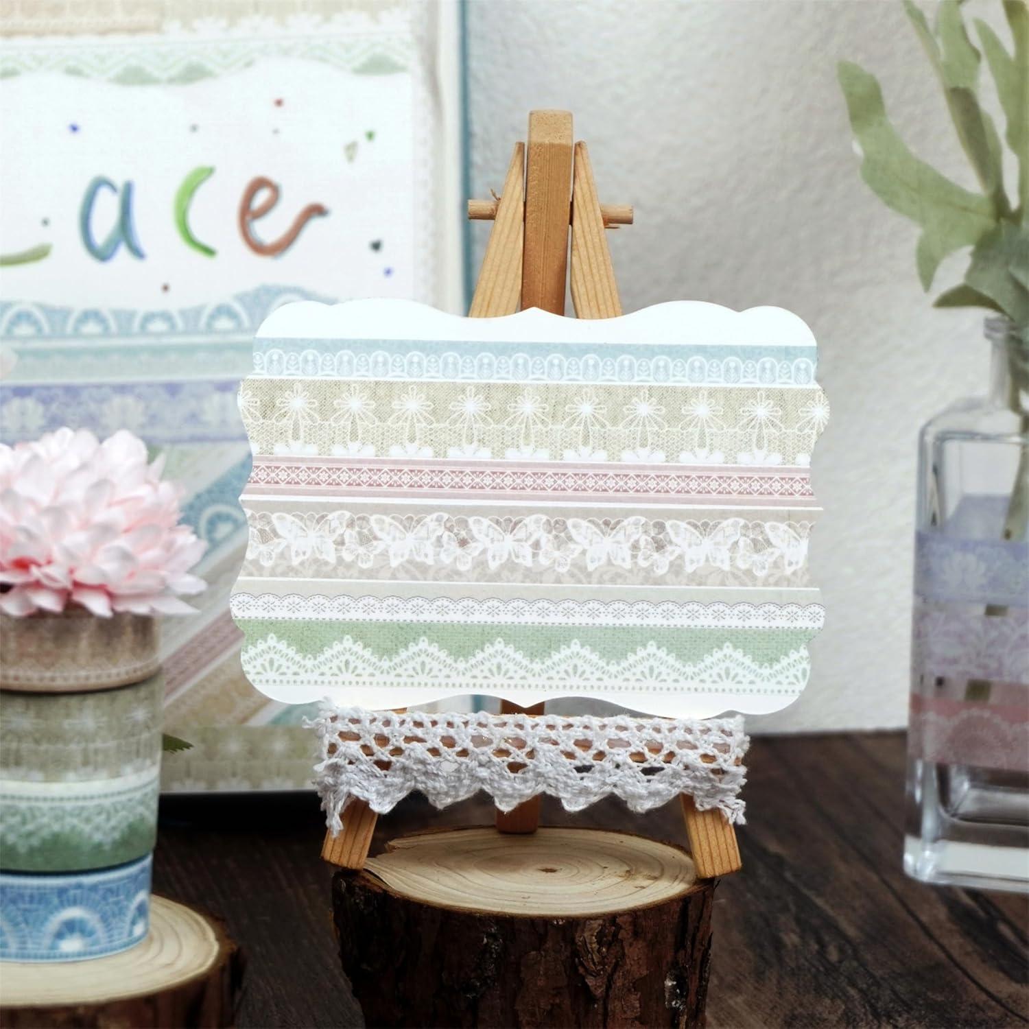 Set de 12 Rollos de Cinta Washi Yubbaex Vintage Floral 7.5mm y 15mm