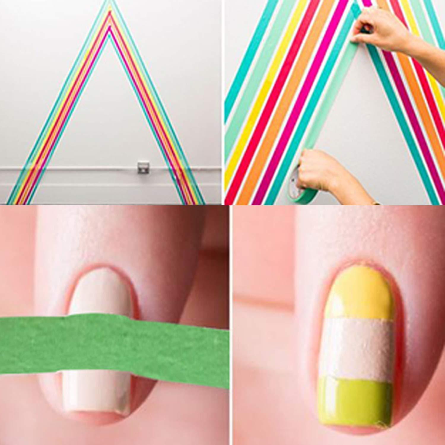 Cinta de Enmascarar de Colores Feeke - 6 Rollos 2.4cm x 12m