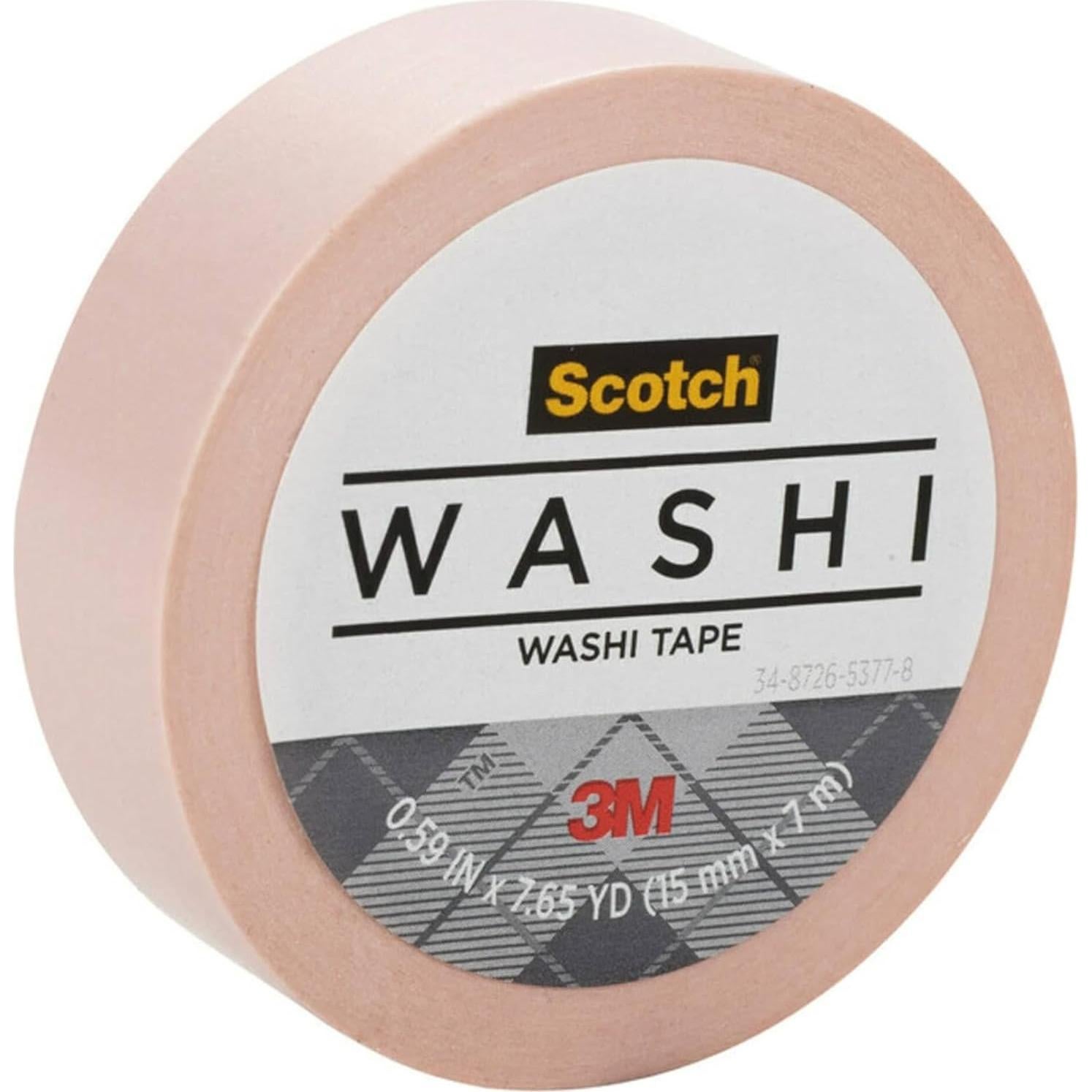 Cinta Washi Scotch Rosa 9.14 Metros para Manualidades