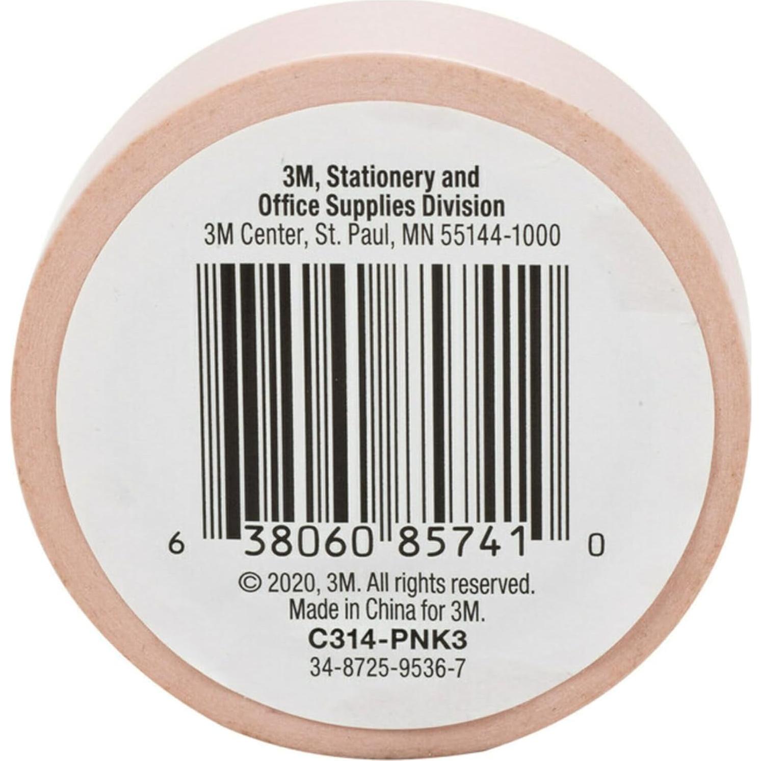 Cinta Washi Scotch Rosa 9.14 Metros para Manualidades