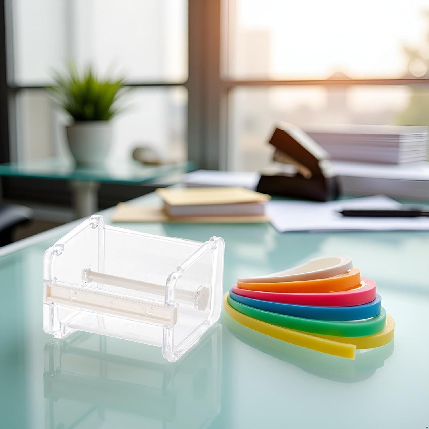 Dispensador de Cinta Washi Qintreesify Transparente 12.7x9.9cm