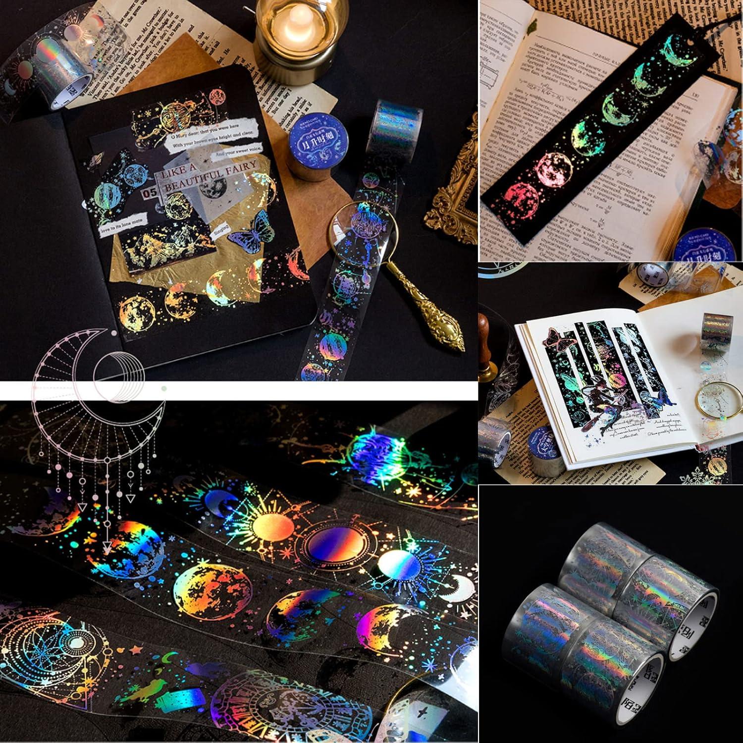 4 Rollos de Cinta Holográfica PET BROVITI para Scrapbooking