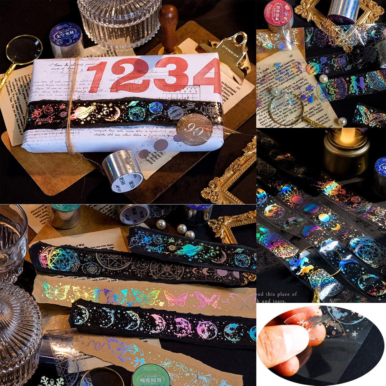 4 Rollos de Cinta Holográfica PET BROVITI para Scrapbooking