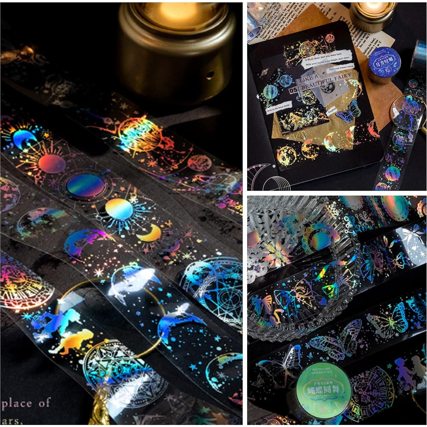 4 Rollos de Cinta Holográfica PET BROVITI para Scrapbooking