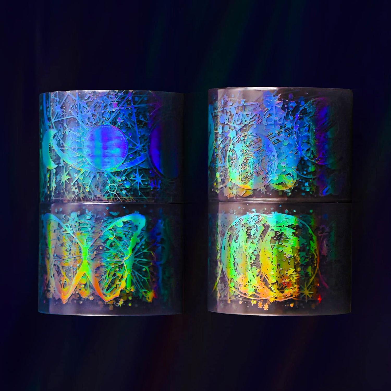 4 Rollos de Cinta Holográfica PET BROVITI para Scrapbooking