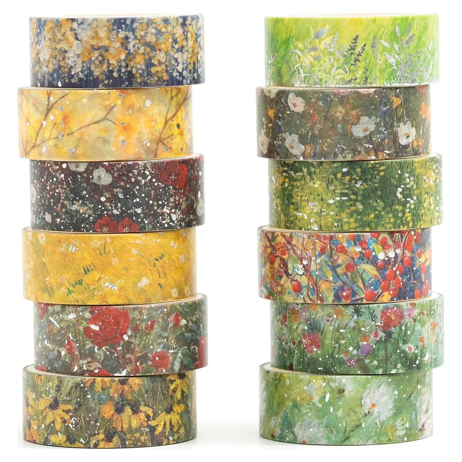 Set de 12 Rollos de Cinta Washi Floral Songdao 15mm x 2m