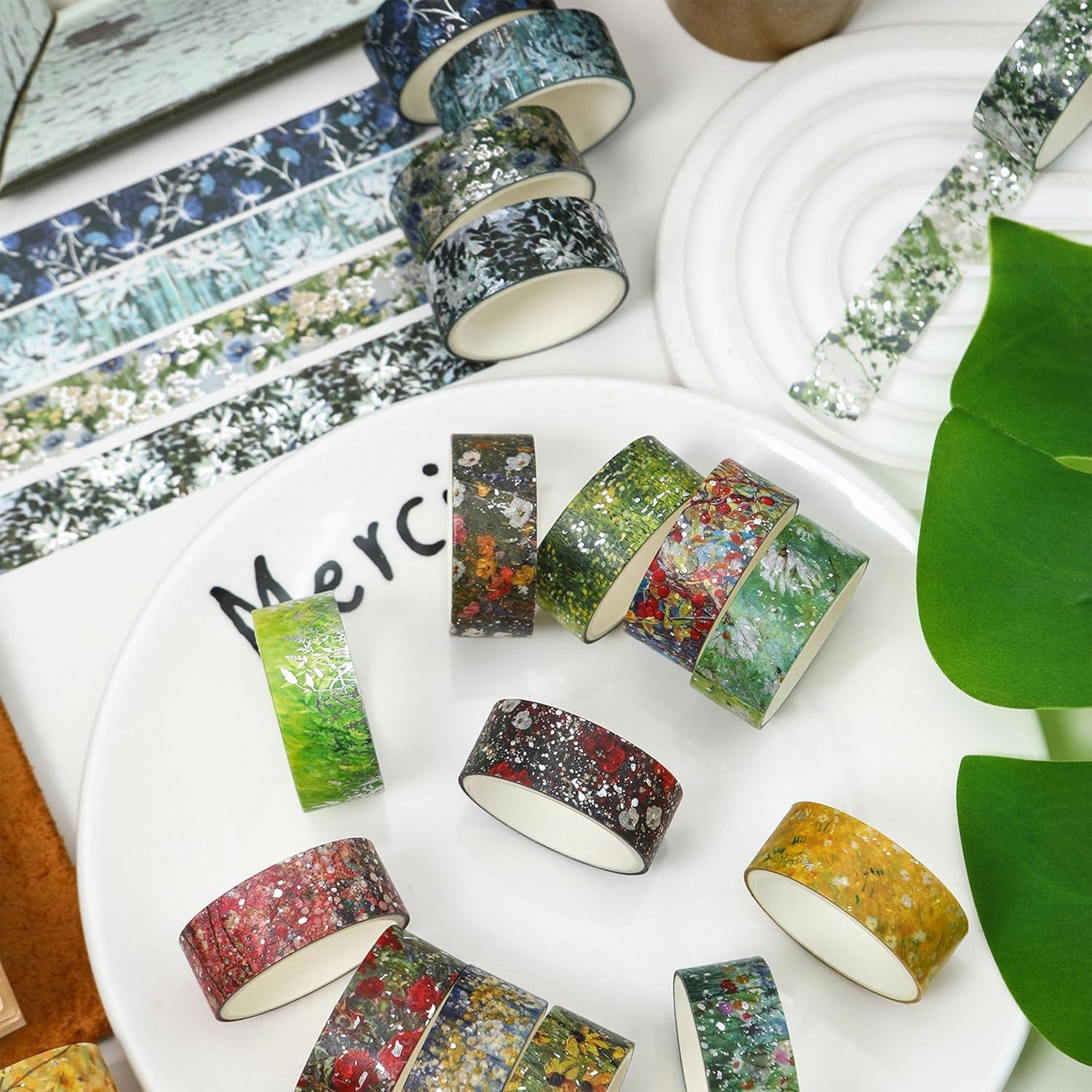 Set de 12 Rollos de Cinta Washi Floral Songdao 15mm x 2m