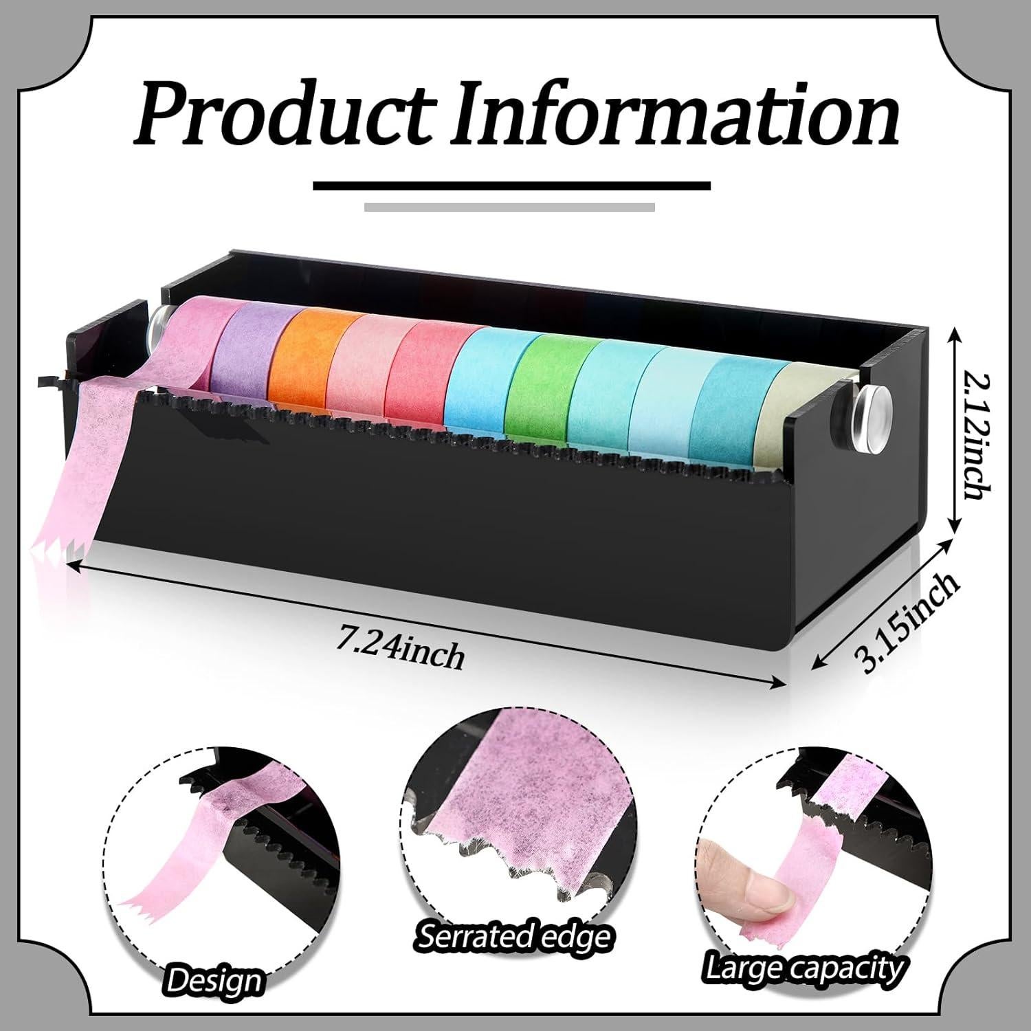 Dispensador de Cinta Washi Acrílico Faccito 18.4x8x5.4cm