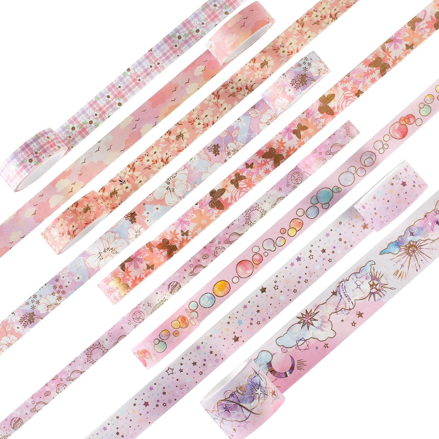 Set de Cintas Washi YUBBAEX 9 Rollos Decorativas 10-30mm