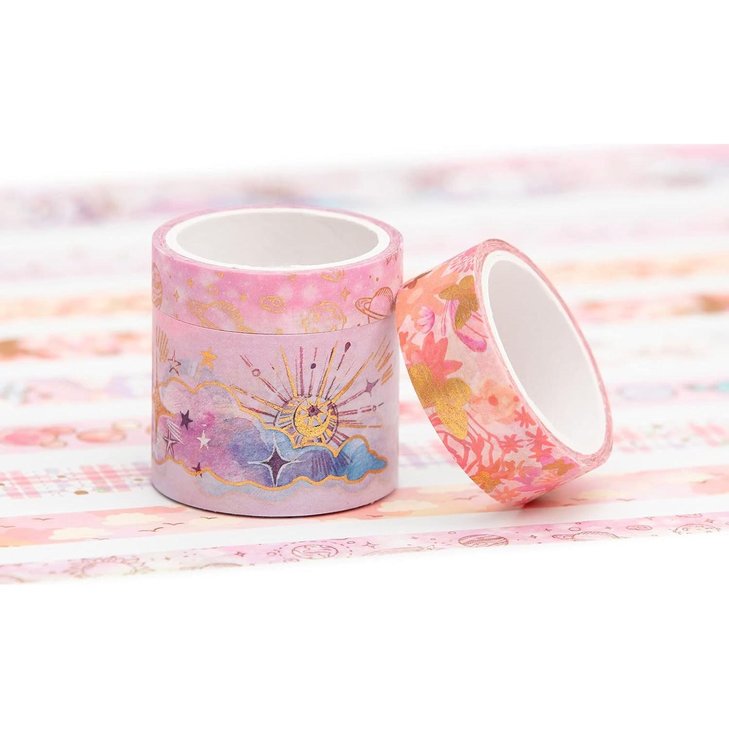 Set de Cintas Washi YUBBAEX 9 Rollos Decorativas 10-30mm