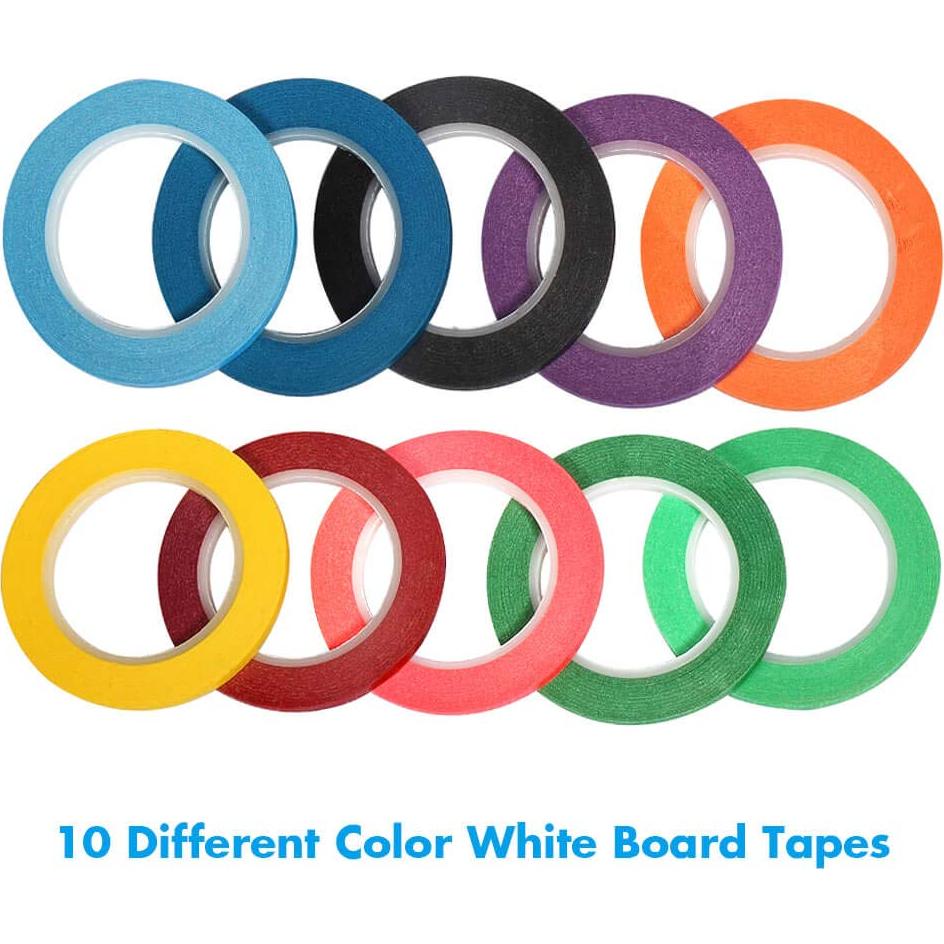 Cinta de Pinstripe Selizo 10 Rollos 3mm para Pizarra Blanca