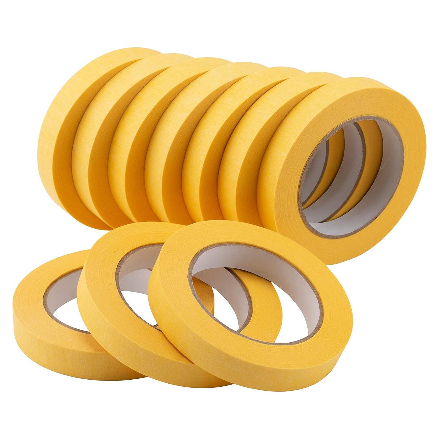 Cinta de Enmascarar Lichamp Amarilla 18mm x 50m - 10 Rollos