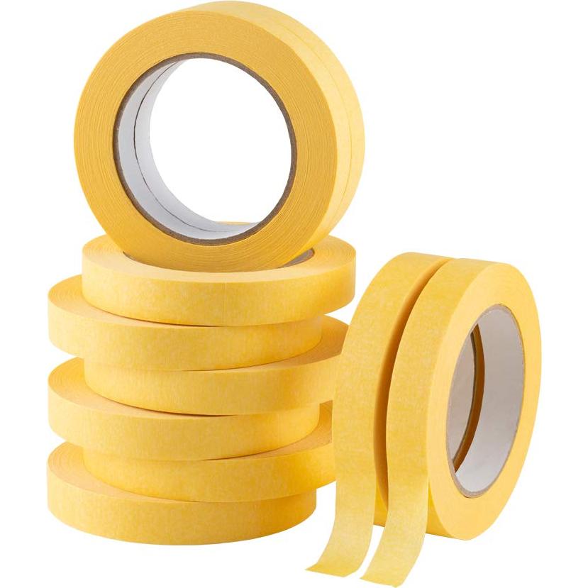 Cinta de Enmascarar Lichamp Amarilla 18mm x 50m - 10 Rollos