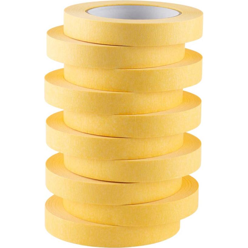 Cinta de Enmascarar Lichamp Amarilla 18mm x 50m - 10 Rollos