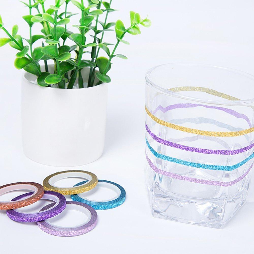 Conjunto Cinta Washi Brillante YUKUNTANG 24 Rollos 3mm x 120m