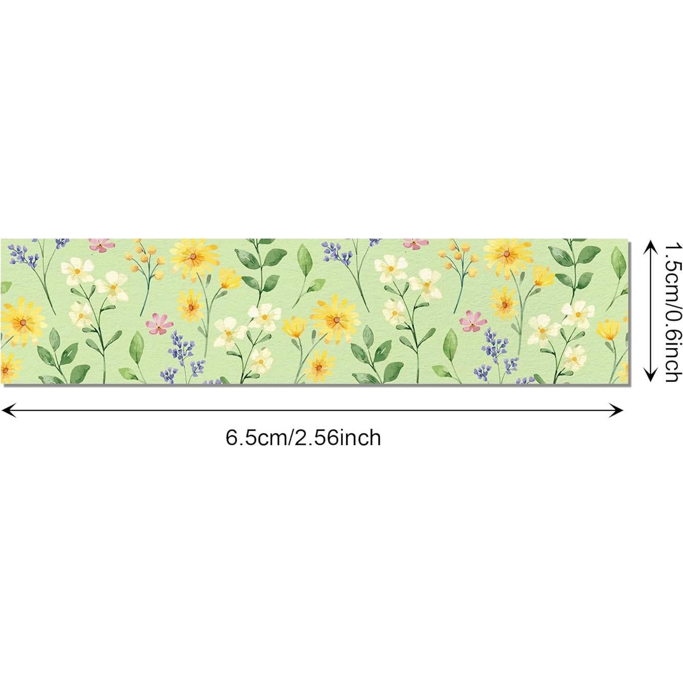 Conjunto de 12 Rollos de Cinta Washi Floral Adirasenotek 508 cm