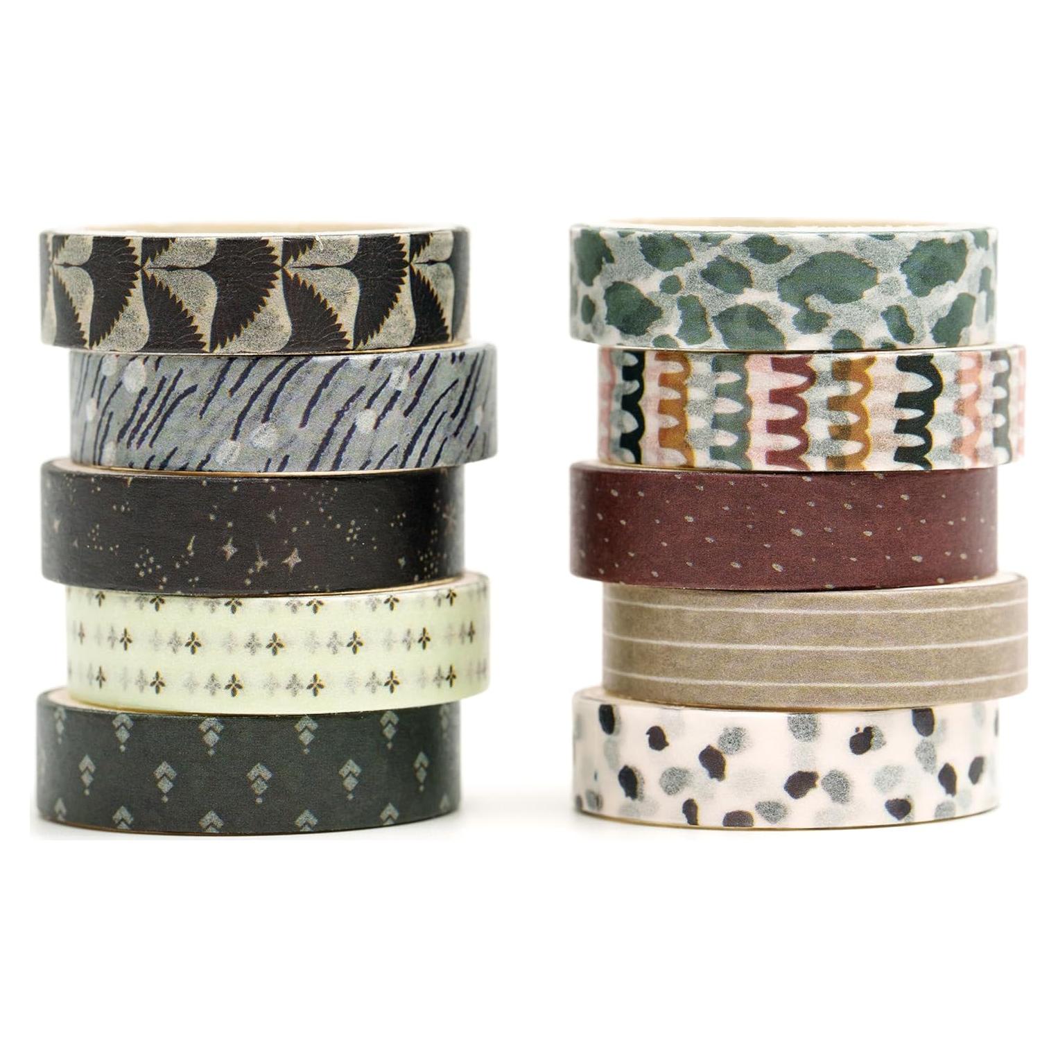 Juego de 10 Rollos de Cinta Washi Decorativa Songdao 2m x 10mm