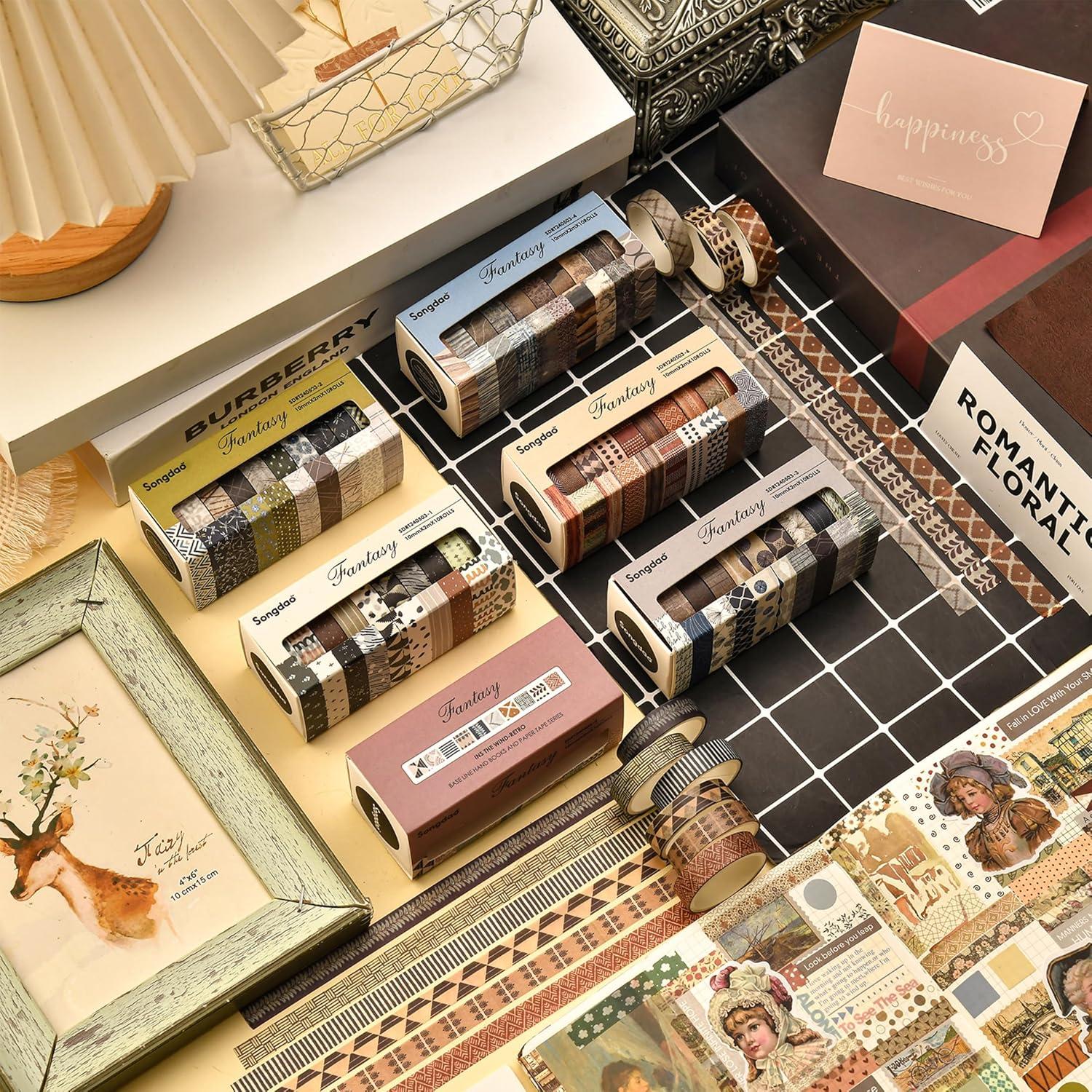 Juego de 10 Rollos de Cinta Washi Decorativa Songdao 2m x 10mm