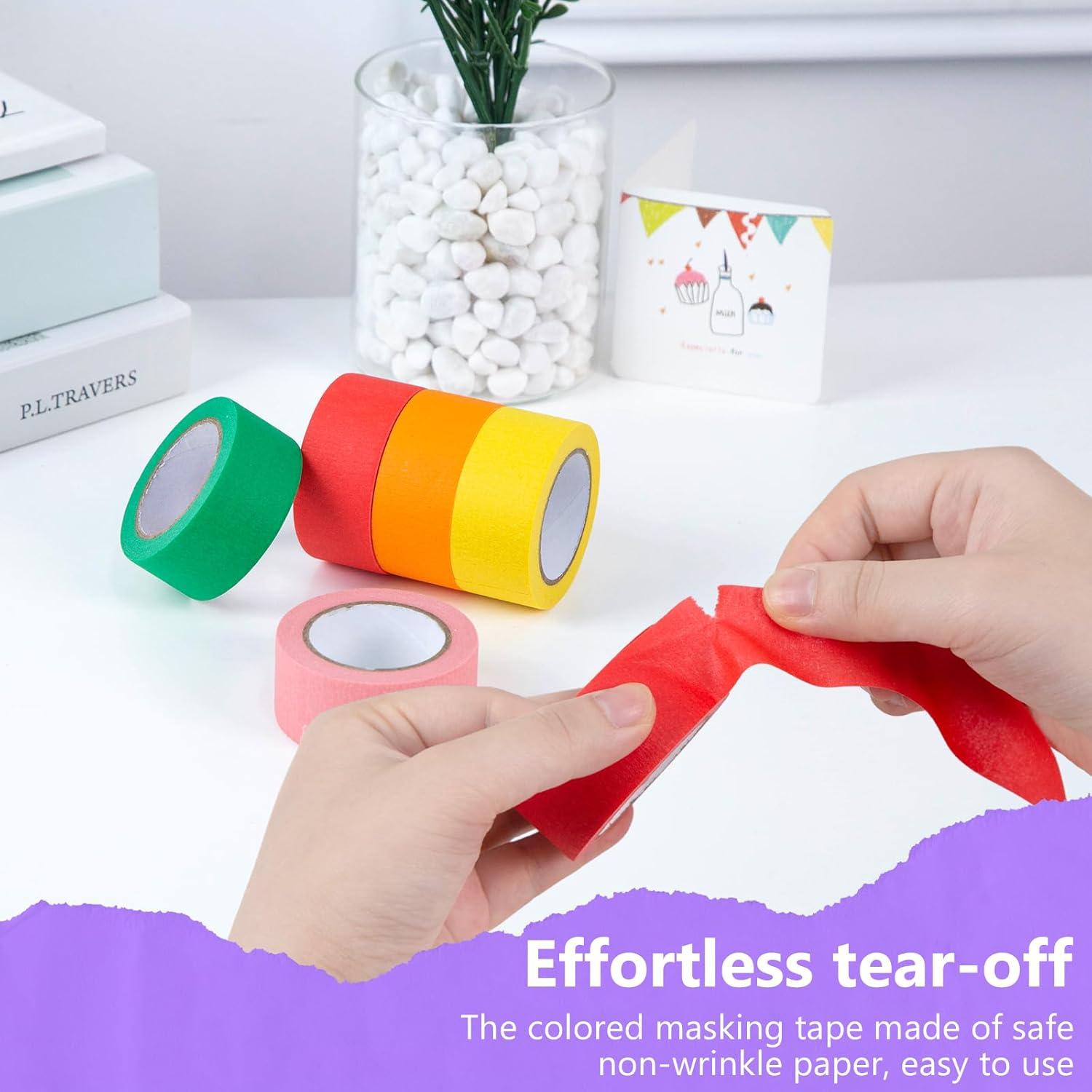 Cinta de Enmascarar Colorida SallyFashion - 10 Rollos 2.54cm x 10m