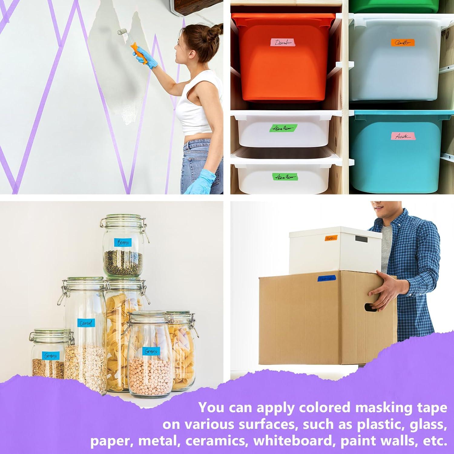 Cinta de Enmascarar Colorida SallyFashion - 10 Rollos 2.54cm x 10m