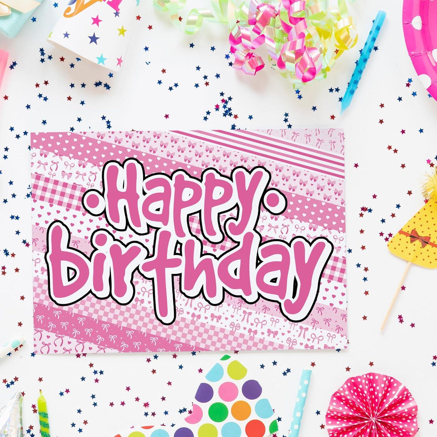 12 Rollos Cinta Washi Rosa FYSUIMU 1.5cm x 5m Decorativa