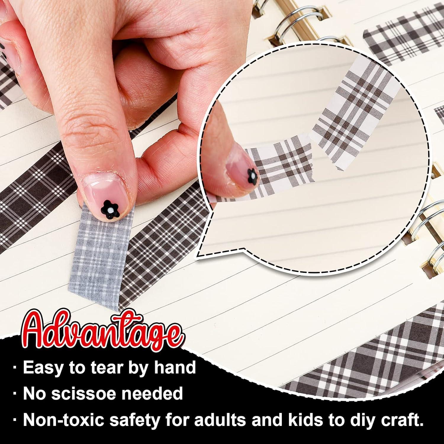 Cinta Washi Cuadros Buffalo Whaline 12 Rollos 5m x 1.5cm