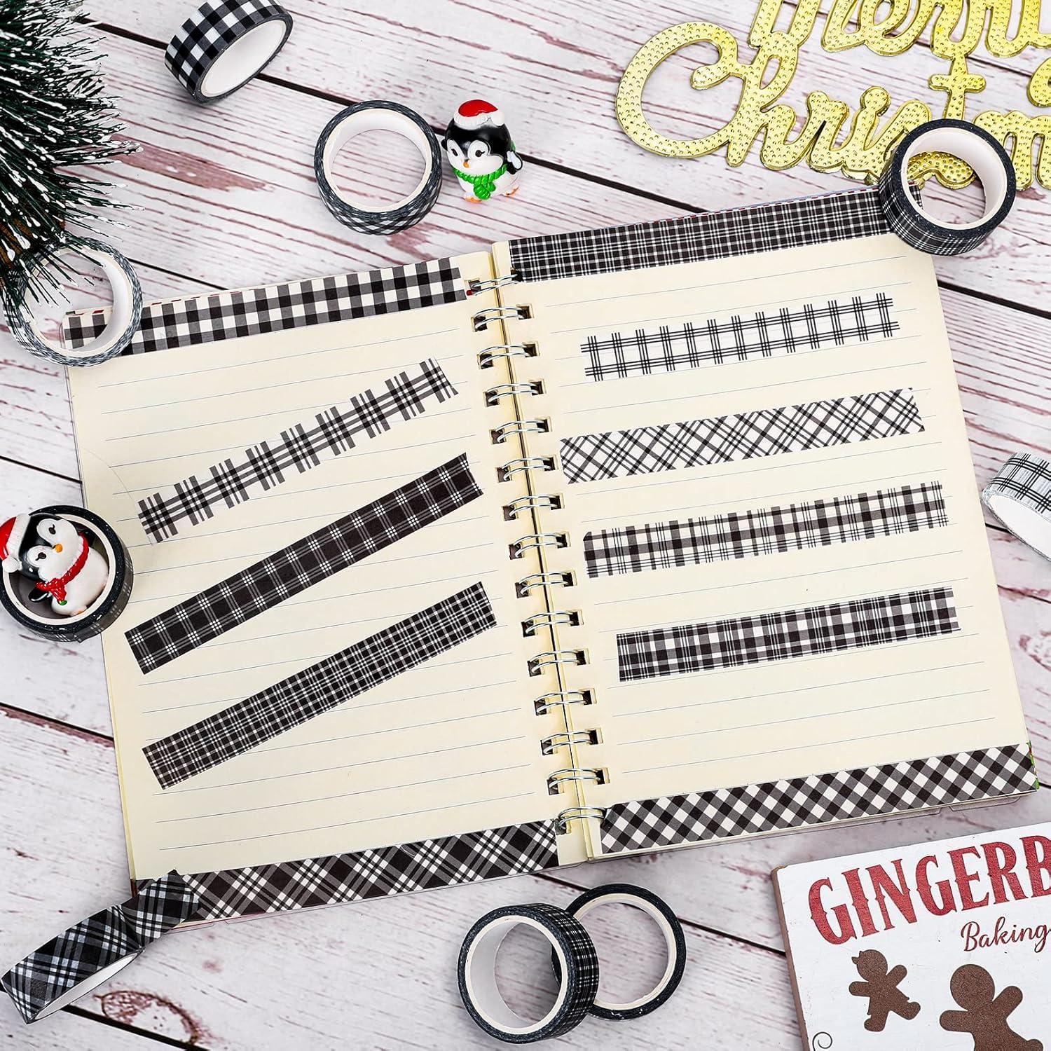 Cinta Washi Cuadros Buffalo Whaline 12 Rollos 5m x 1.5cm