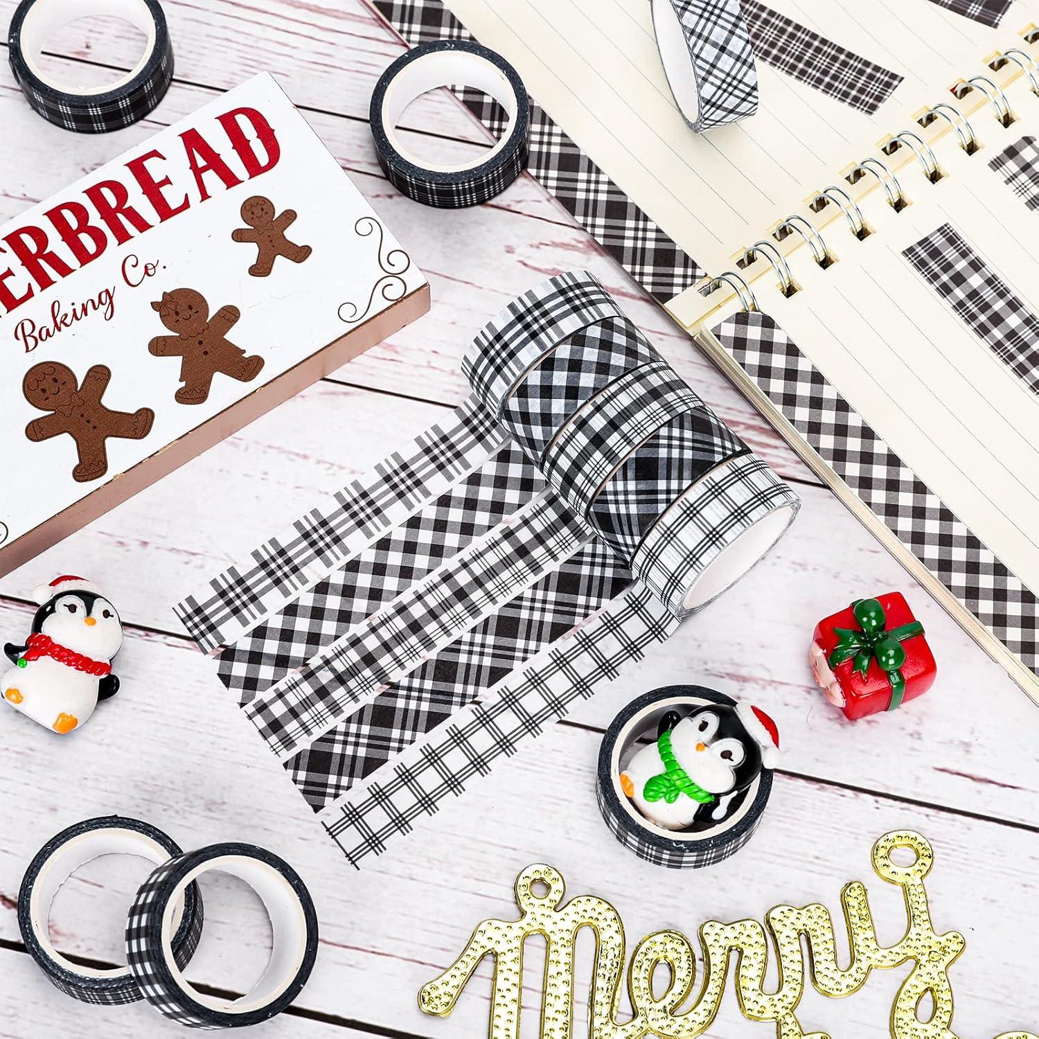 Cinta Washi Cuadros Buffalo Whaline 12 Rollos 5m x 1.5cm