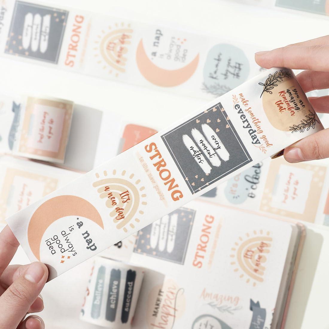 Conjunto de Etiquetas Washi Motivacionales WT - 3 Rollos 5m