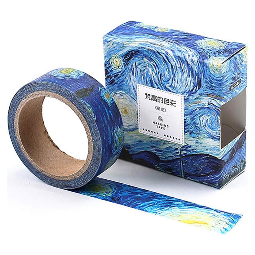 Cinta Washi Colorida Van Gogh 15mm x 7m Sin Residuo