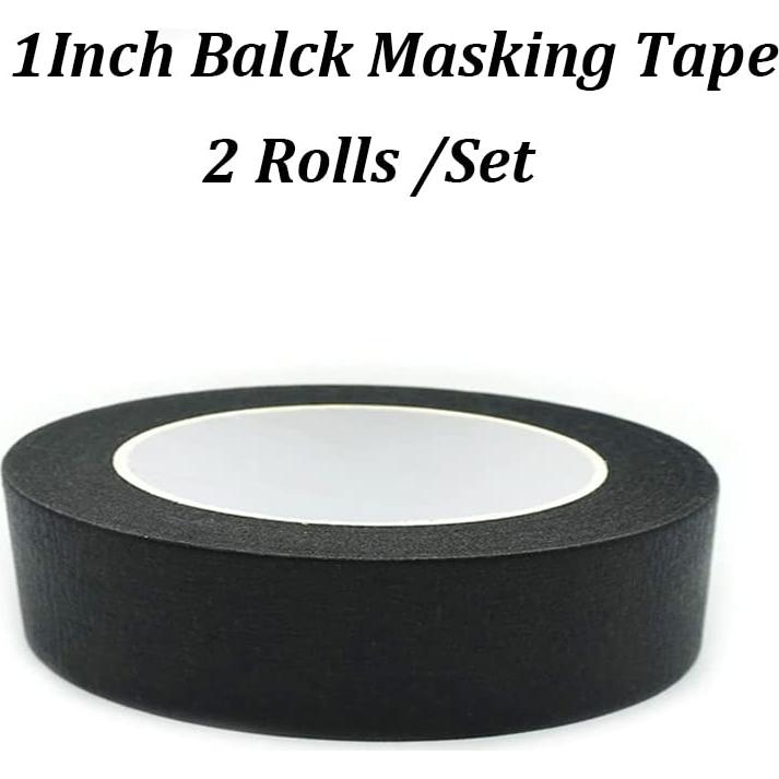 Cinta de Enmascarar Negra Zellykool 2.54 cm x 50 m - 2 Rollos
