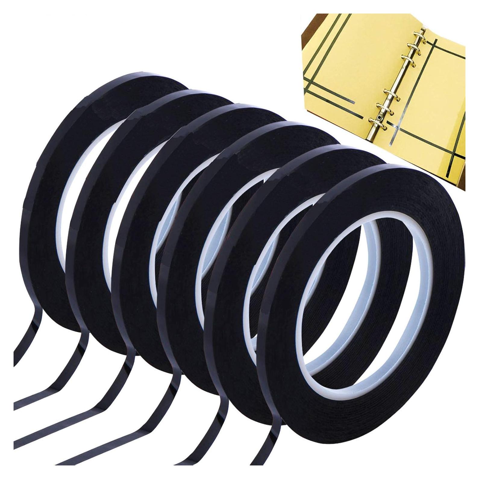 Cinta Gráfica GoProver 3mm x 33m - Set de 6 Rollos Negros
