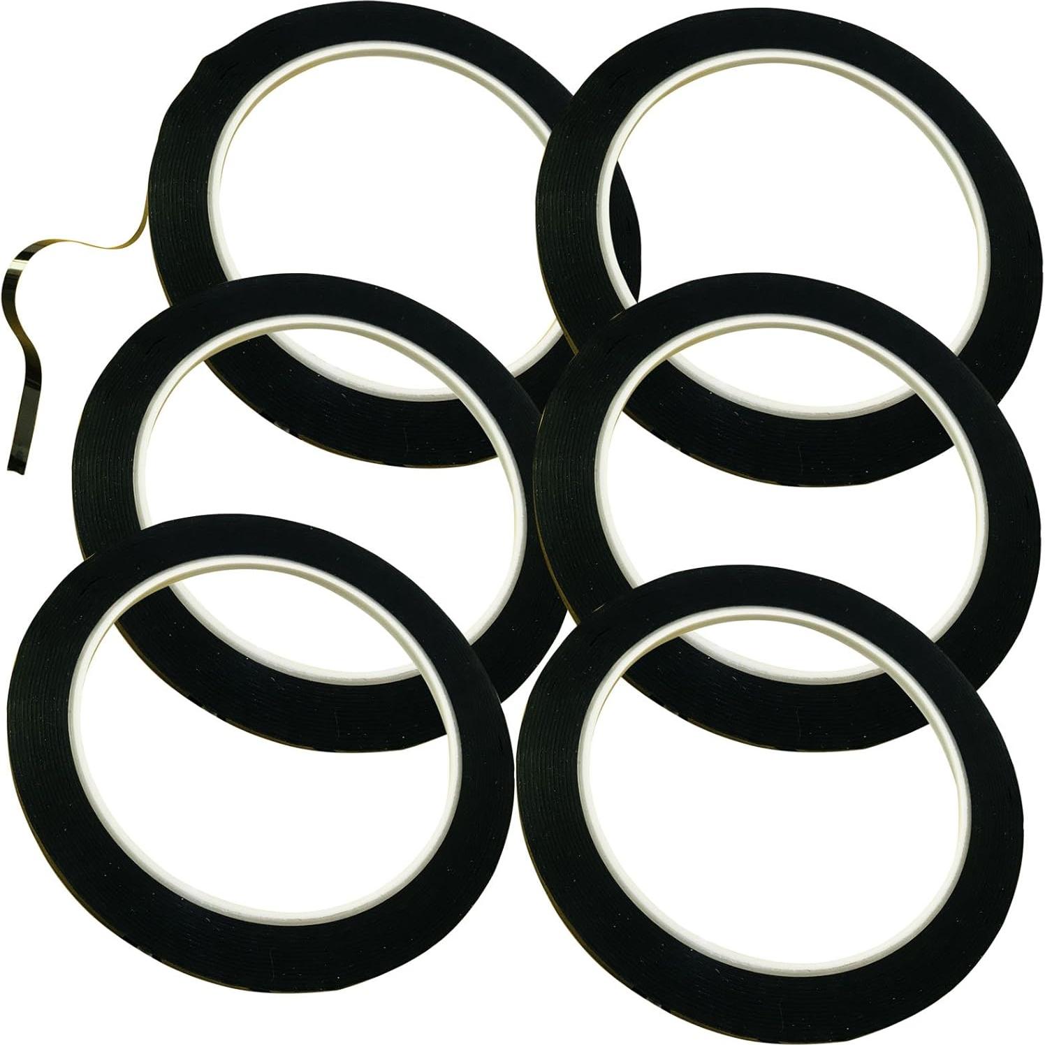 Cinta Gráfica GoProver 3mm x 33m - Set de 6 Rollos Negros