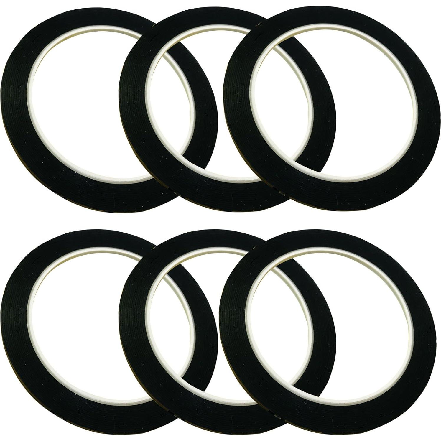 Cinta Gráfica GoProver 3mm x 33m - Set de 6 Rollos Negros