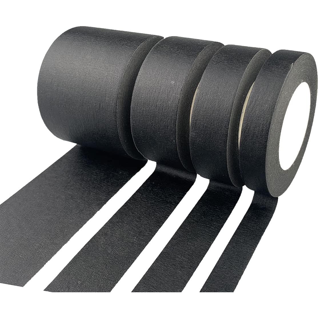 Cinta de Enmascarar Negra Baijixin 4 Rollos 20 Metros 4 Tamaños