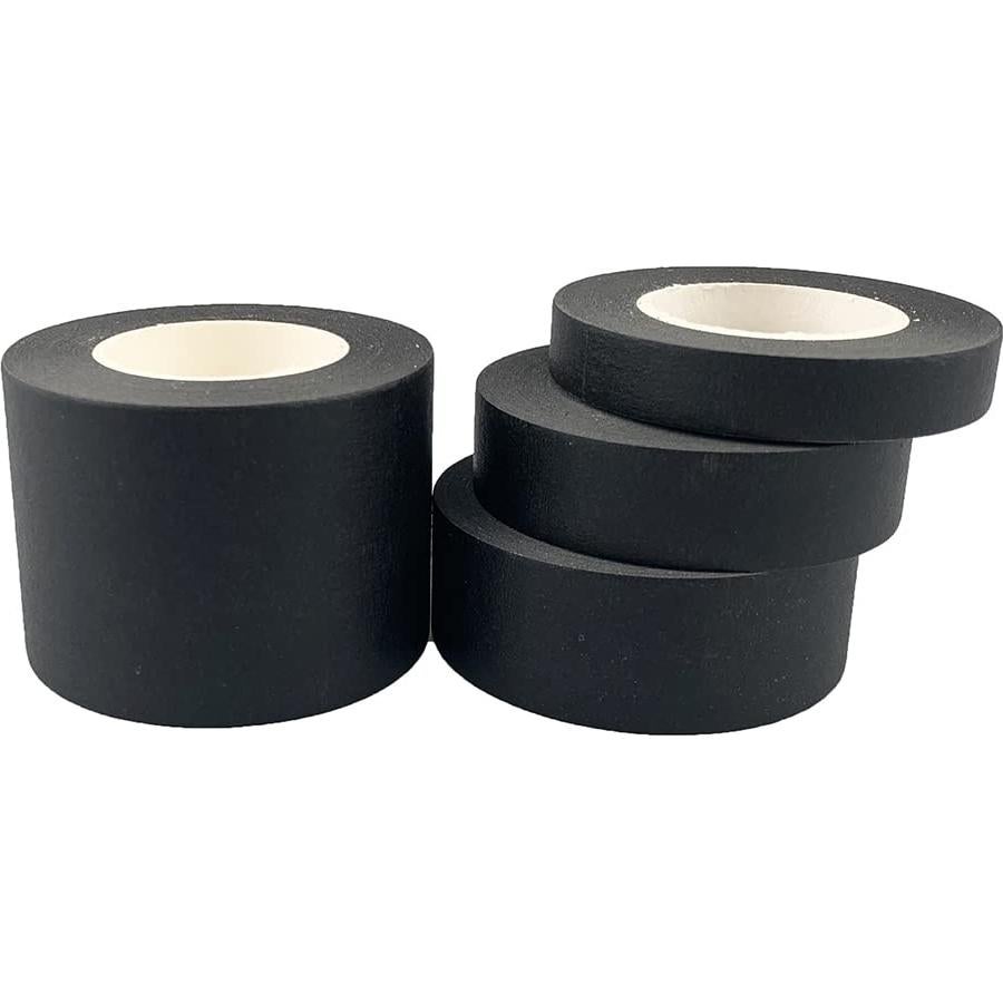 Cinta de Enmascarar Negra Baijixin 4 Rollos 20 Metros 4 Tamaños