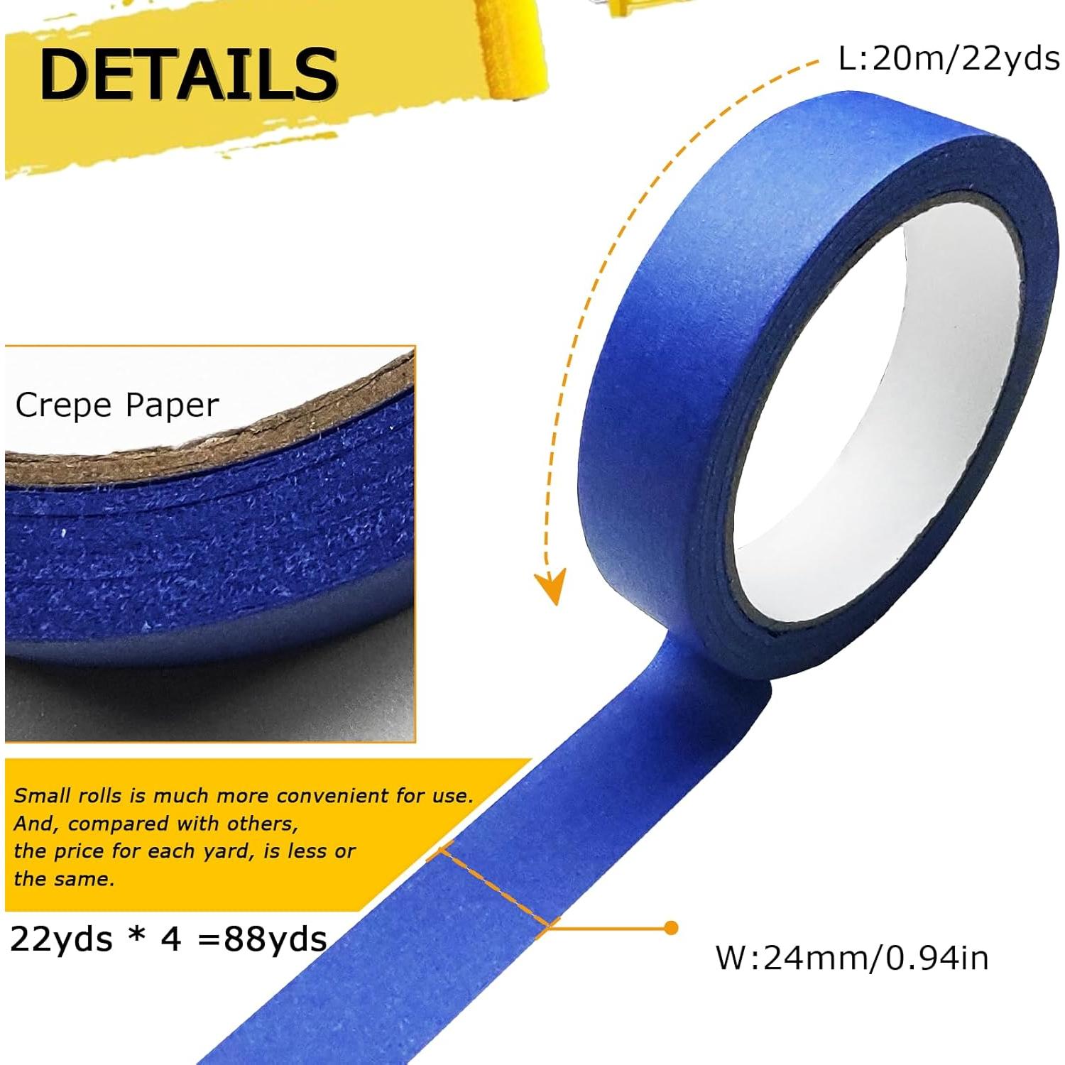 Cinta de Pintor Azul Smaring 4 Rollos 2.4cm x 20.1m Sin Residuo