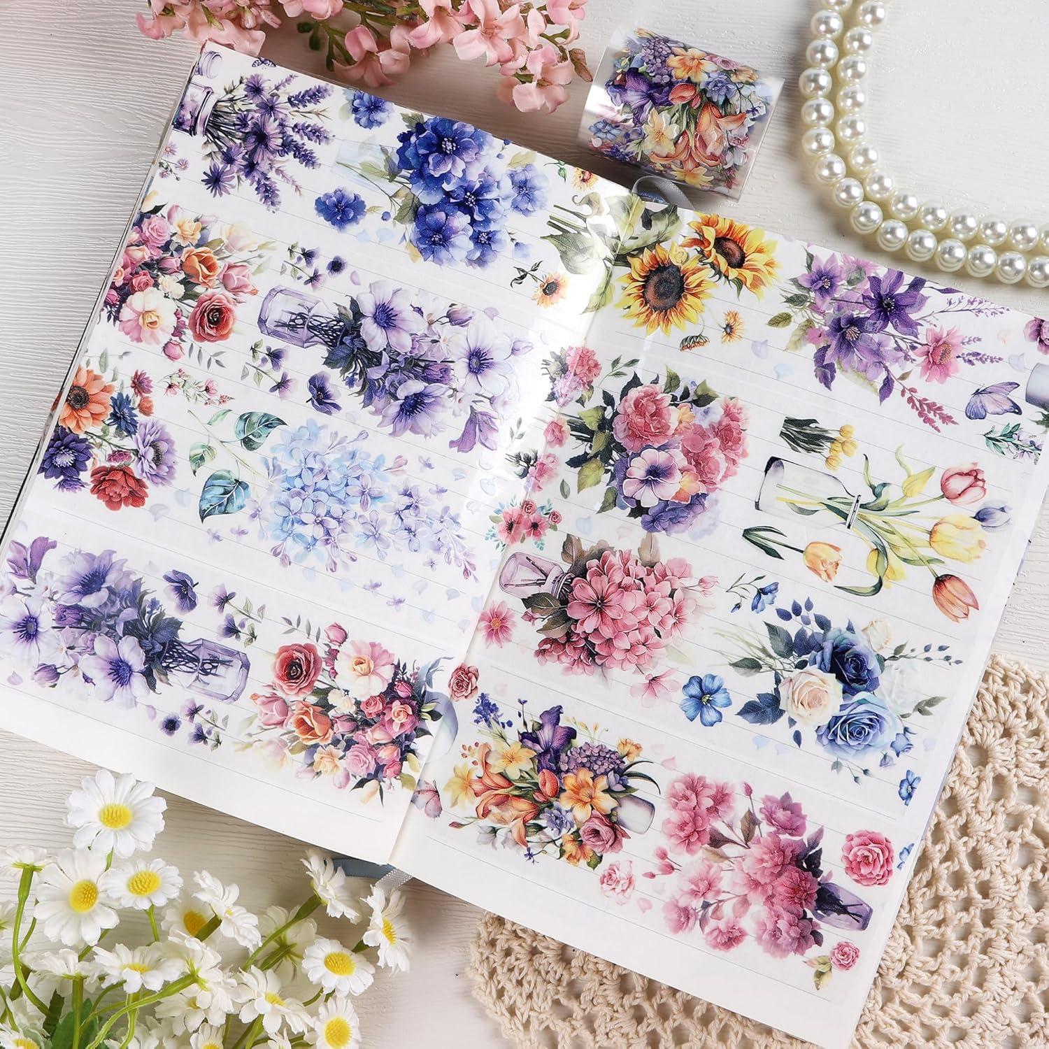 Cinta Washi Sitsink Floral 2m x 5cm para Scrapbook y Journaling