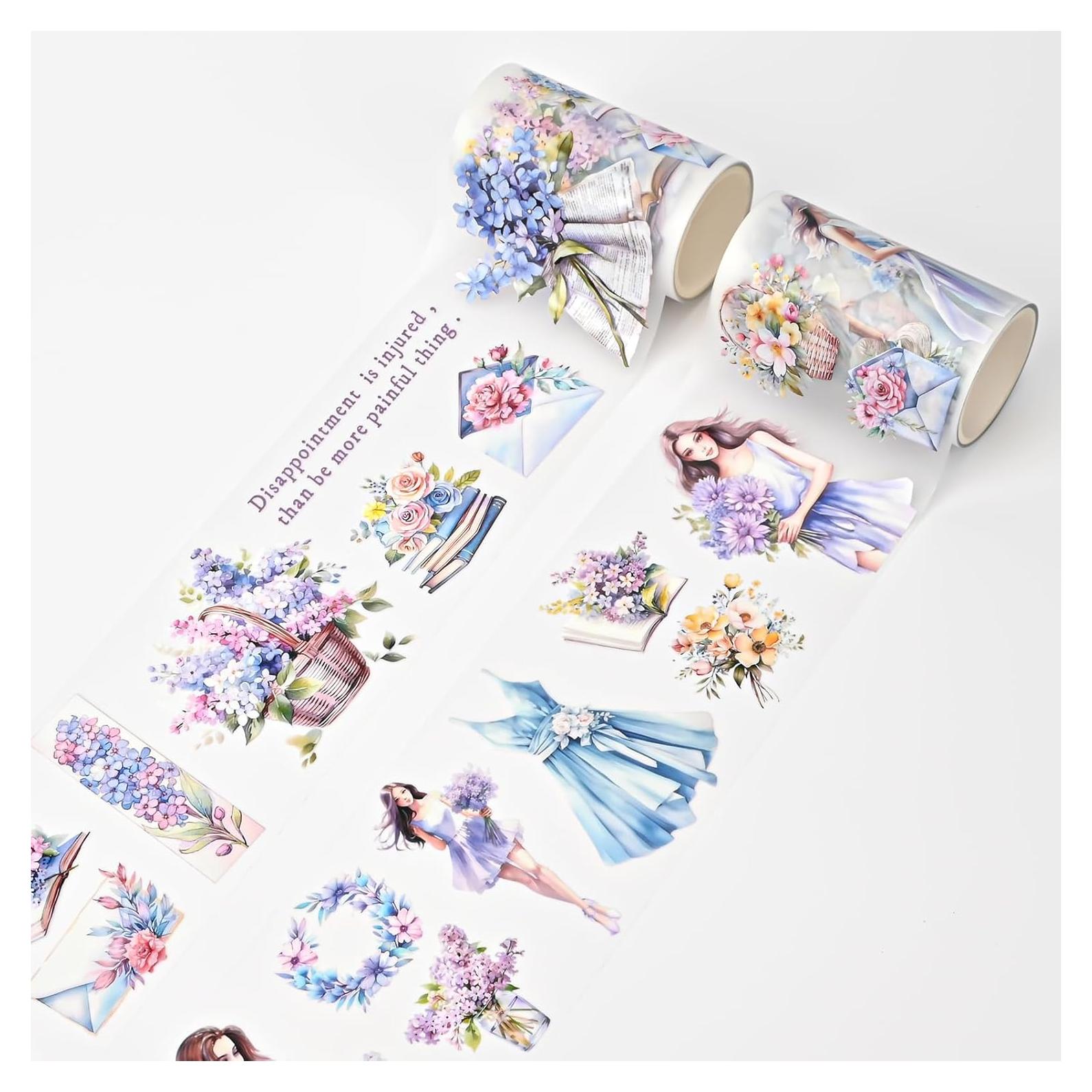 Juego de Washi Tape Valtiner 6.03 cm x 2 m - Chicas y Flores