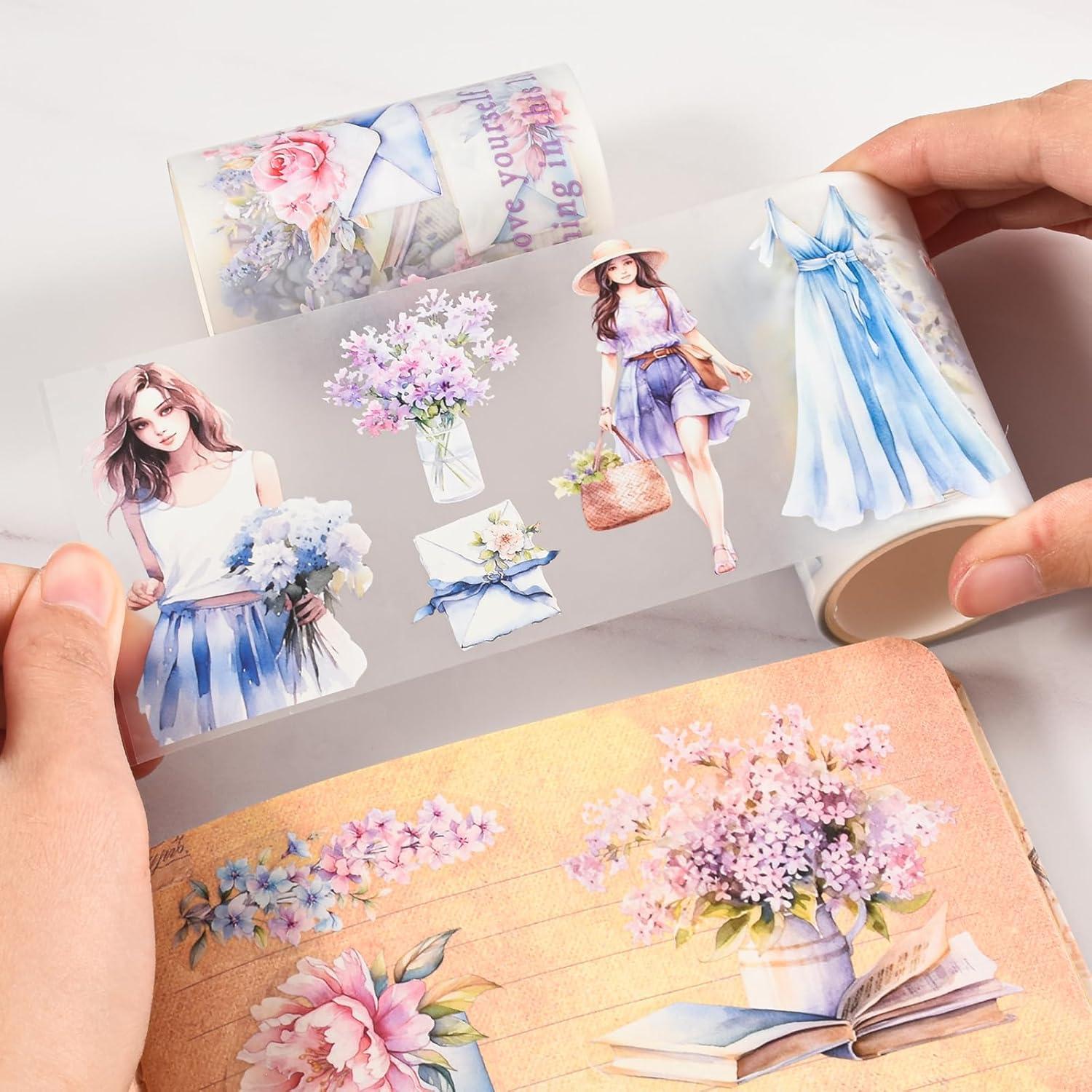 Juego de Washi Tape Valtiner 6.03 cm x 2 m - Chicas y Flores