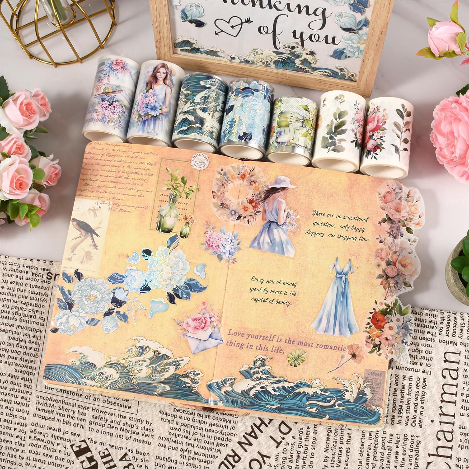 Juego de Washi Tape Valtiner 6.03 cm x 2 m - Chicas y Flores